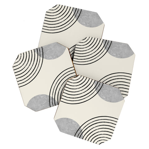 MoonlightPrint Sun Arch Double Grey Coaster Set