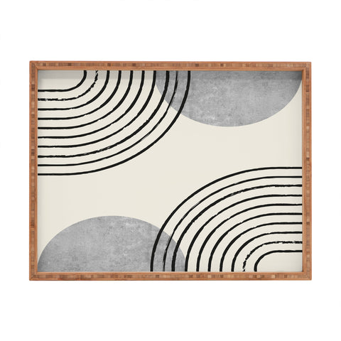 MoonlightPrint Sun Arch Double Grey Rectangular Tray