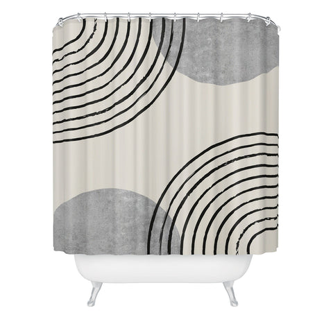 MoonlightPrint Sun Arch Double Grey Shower Curtain