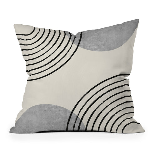 MoonlightPrint Sun Arch Double Grey Throw Pillow