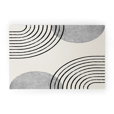 MoonlightPrint Sun Arch Double Grey Welcome Mat