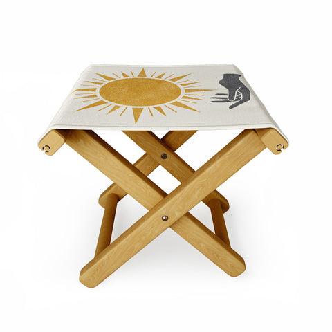 MoonlightPrint Sunburst Hand Folding Stool