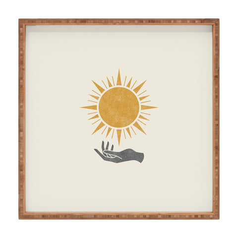 MoonlightPrint Sunburst Hand Square Tray