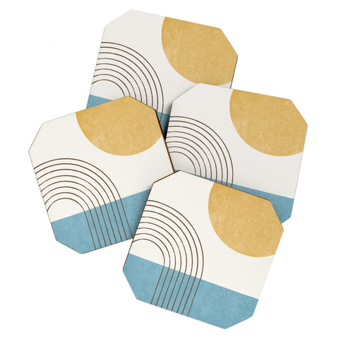 MoonlightPrint Sunny ocean Coaster Set