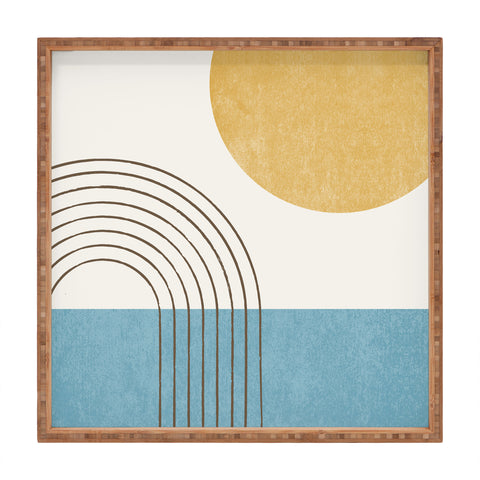 MoonlightPrint Sunny ocean Square Tray