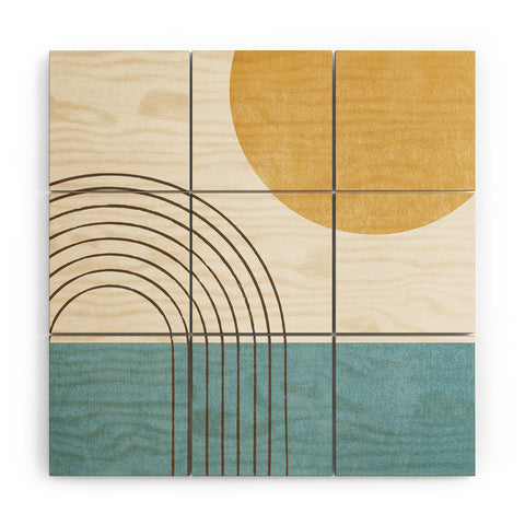 MoonlightPrint Sunny ocean Wood Wall Mural