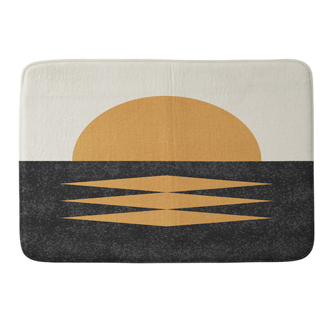 MoonlightPrint Sunset Geometric Midcentury style Memory Foam Bath Mat