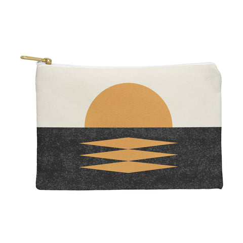 MoonlightPrint Sunset Geometric Midcentury style Pouch