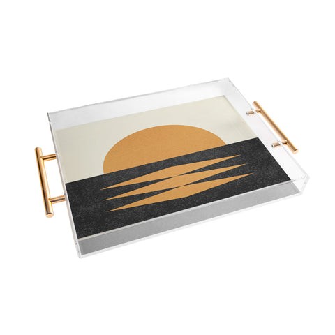 MoonlightPrint Sunset Geometric Midcentury style Acrylic Tray
