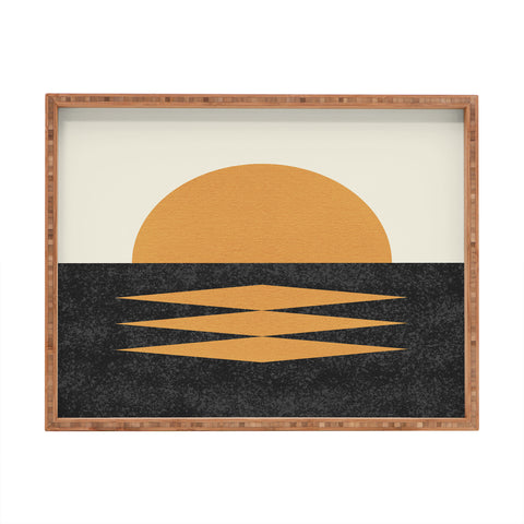 MoonlightPrint Sunset Geometric Midcentury style Rectangular Tray