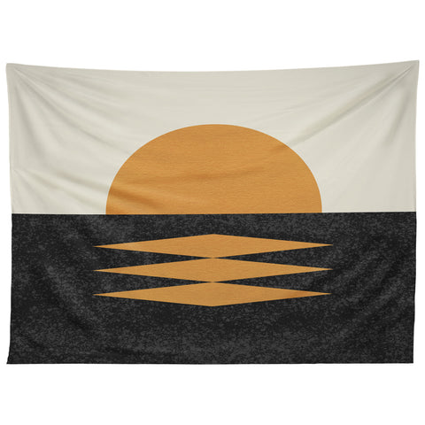 MoonlightPrint Sunset Geometric Midcentury style Tapestry