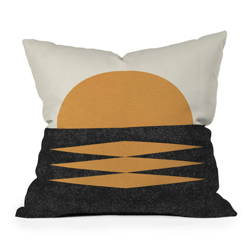 MoonlightPrint Sunset Geometric Midcentury style Outdoor Throw Pillow