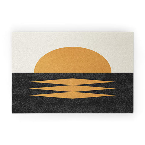 MoonlightPrint Sunset Geometric Midcentury style Welcome Mat