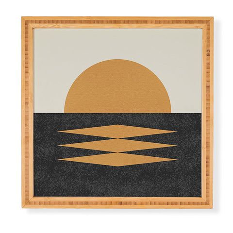 MoonlightPrint Sunset Geometric Midcentury style Framed Wall Art