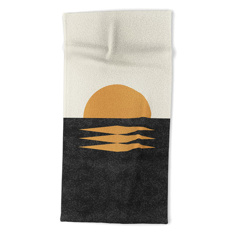 MoonlightPrint Sunset Geometric Midcentury style Beach Towel