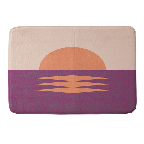 MoonlightPrint Sunset Graphic Pink Memory Foam Bath Mat