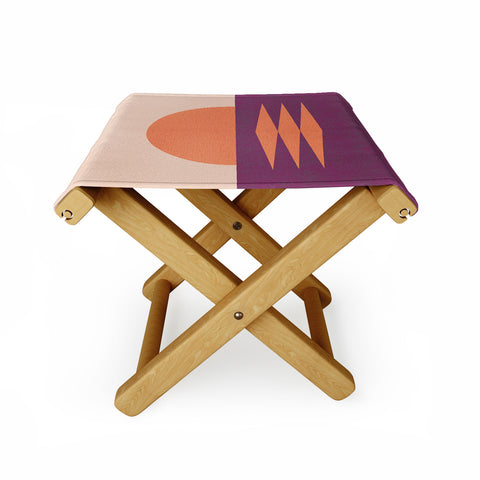 MoonlightPrint Sunset Graphic Pink Folding Stool