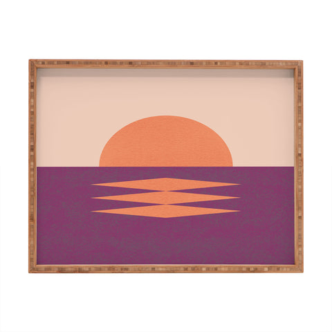 MoonlightPrint Sunset Graphic Pink Rectangular Tray
