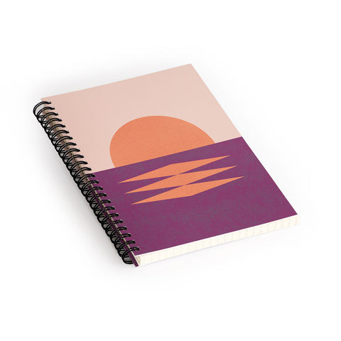 MoonlightPrint Sunset Graphic Pink Spiral Notebook