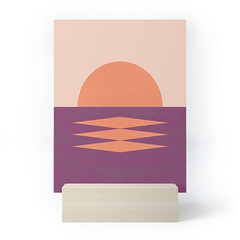 MoonlightPrint Sunset Graphic Pink Mini Art Print