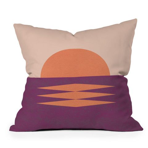 MoonlightPrint Sunset Graphic Pink Throw Pillow