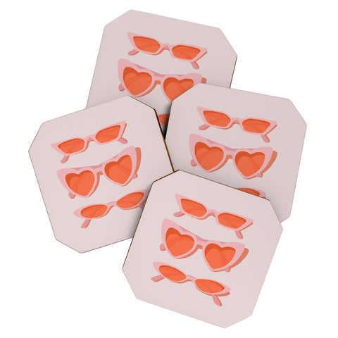 Morgan Elise Sevart rose tinted Coaster Set