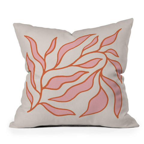 Morgan Elise Sevart sweet pea pink Outdoor Throw Pillow