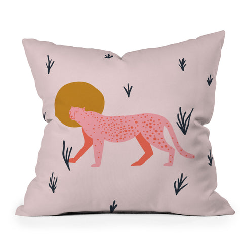 Morgan Elise Sevart trot cat Outdoor Throw Pillow