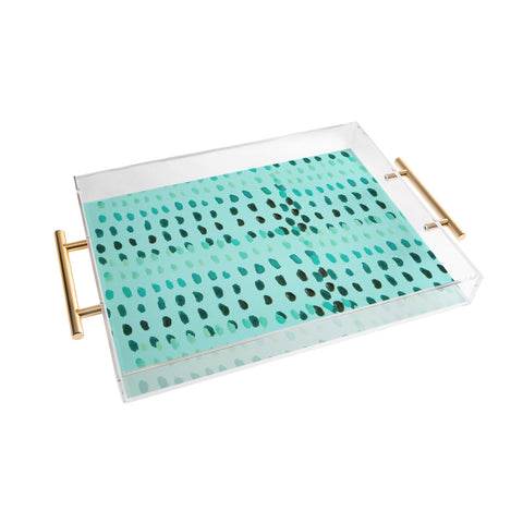 Morgan Kendall aqua dashes Acrylic Tray