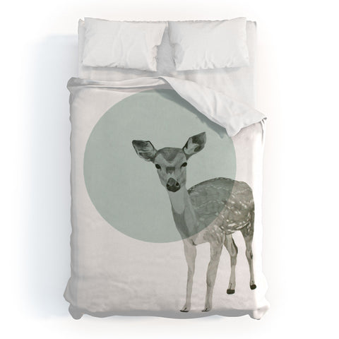 Morgan Kendall aqua deer Duvet Cover