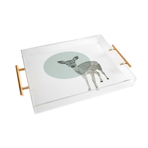 Morgan Kendall aqua deer Acrylic Tray