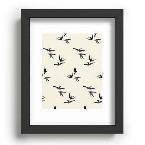 Morgan Kendall black birds Recessed Framing Rectangle