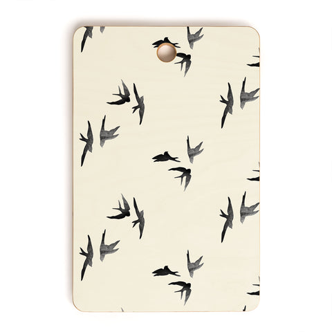 Morgan Kendall black birds Cutting Board Rectangle