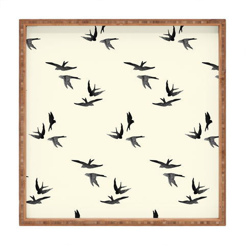 Morgan Kendall black birds Square Tray