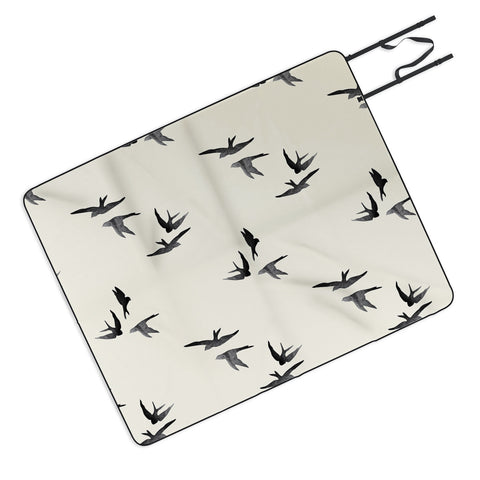 Morgan Kendall black birds Picnic Blanket