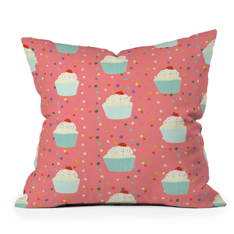 Morgan Kendall cupcakes and sprinkles Outdoor Throw Pillow