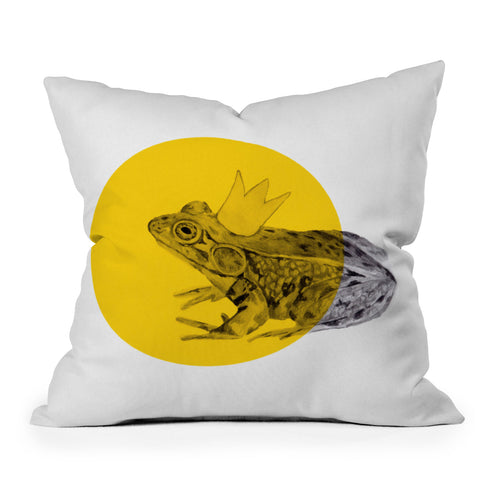 Morgan Kendall Gold Frog Prince Outdoor Throw Pillow