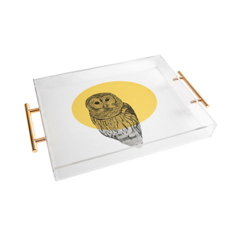 Morgan Kendall Gold Owl Acrylic Tray