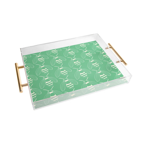 Morgan Kendall green bees Acrylic Tray