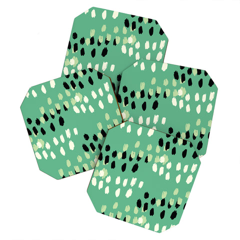 Morgan Kendall green scribbles Coaster Set