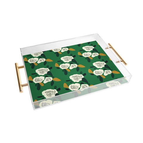 Morgan Kendall green spring Acrylic Tray