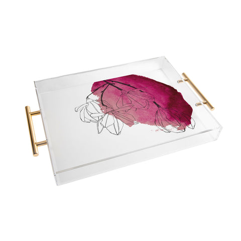 Morgan Kendall japanese magnolia blossoms Acrylic Tray