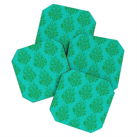 Morgan Kendall kelly green lace Coaster Set