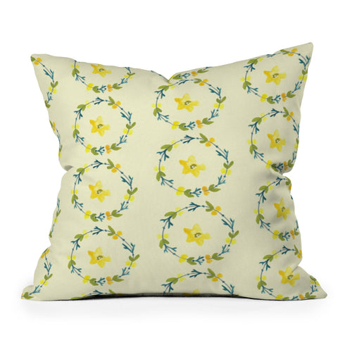 Morgan Kendall lemon lime Outdoor Throw Pillow