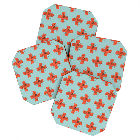 Morgan Kendall orange cross Coaster Set