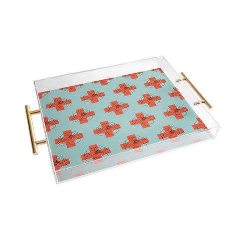 Morgan Kendall orange cross Acrylic Tray