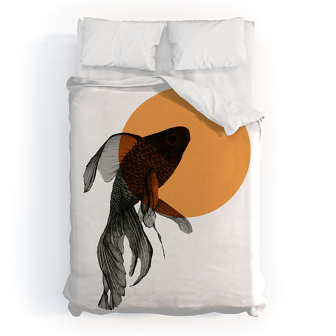 Morgan Kendall orange goldfish Duvet Cover