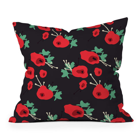 Morgan Kendall poppy field Outdoor Throw Pillow