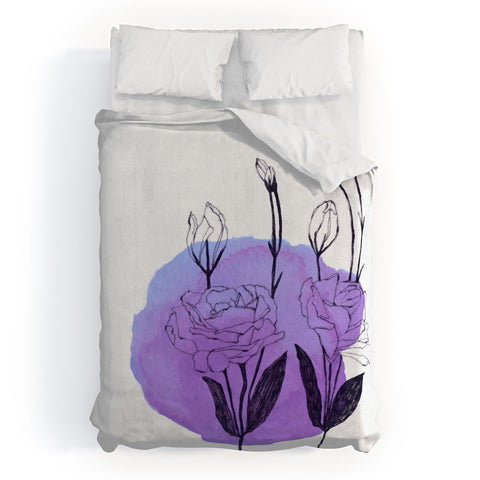 Morgan Kendall purple lisianthus Duvet Cover