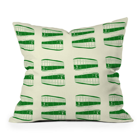 Morgan Kendall San Fran Trolley Outdoor Throw Pillow